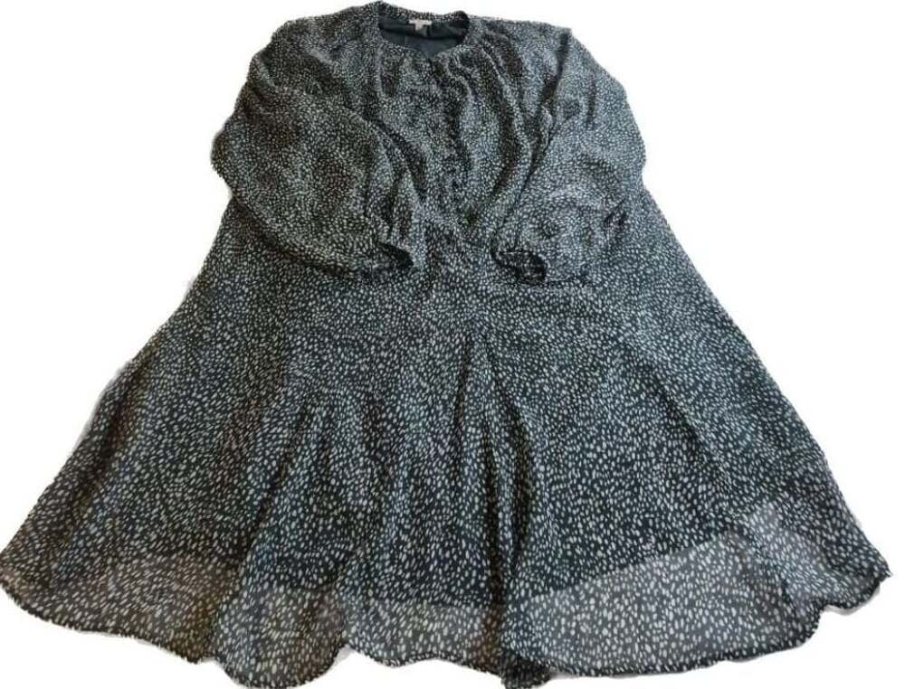 Joie Garonne Green and White Animal Spot Mini Dress 2XL